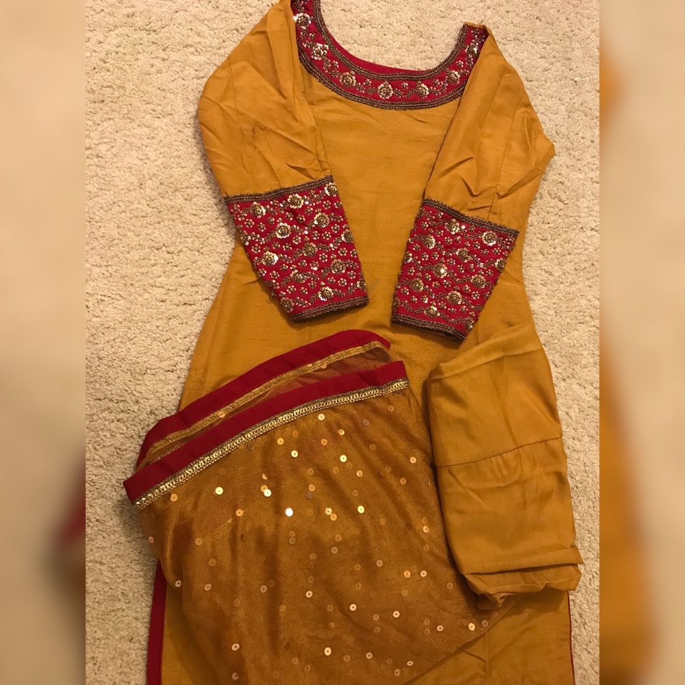 3 piece raw silk suit